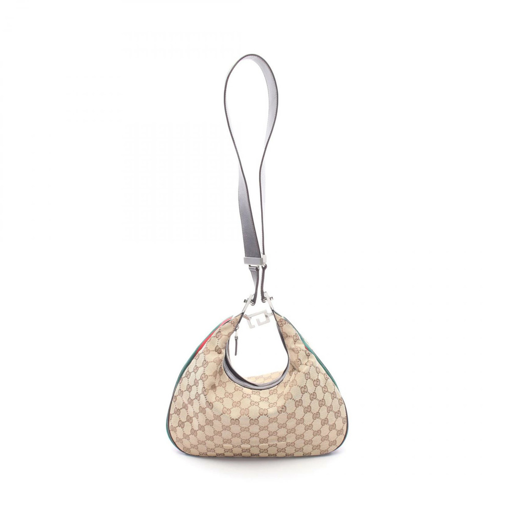 Gucci Sherry GG Canvas Leather Multicolor Shoulder Bag Beige Brown